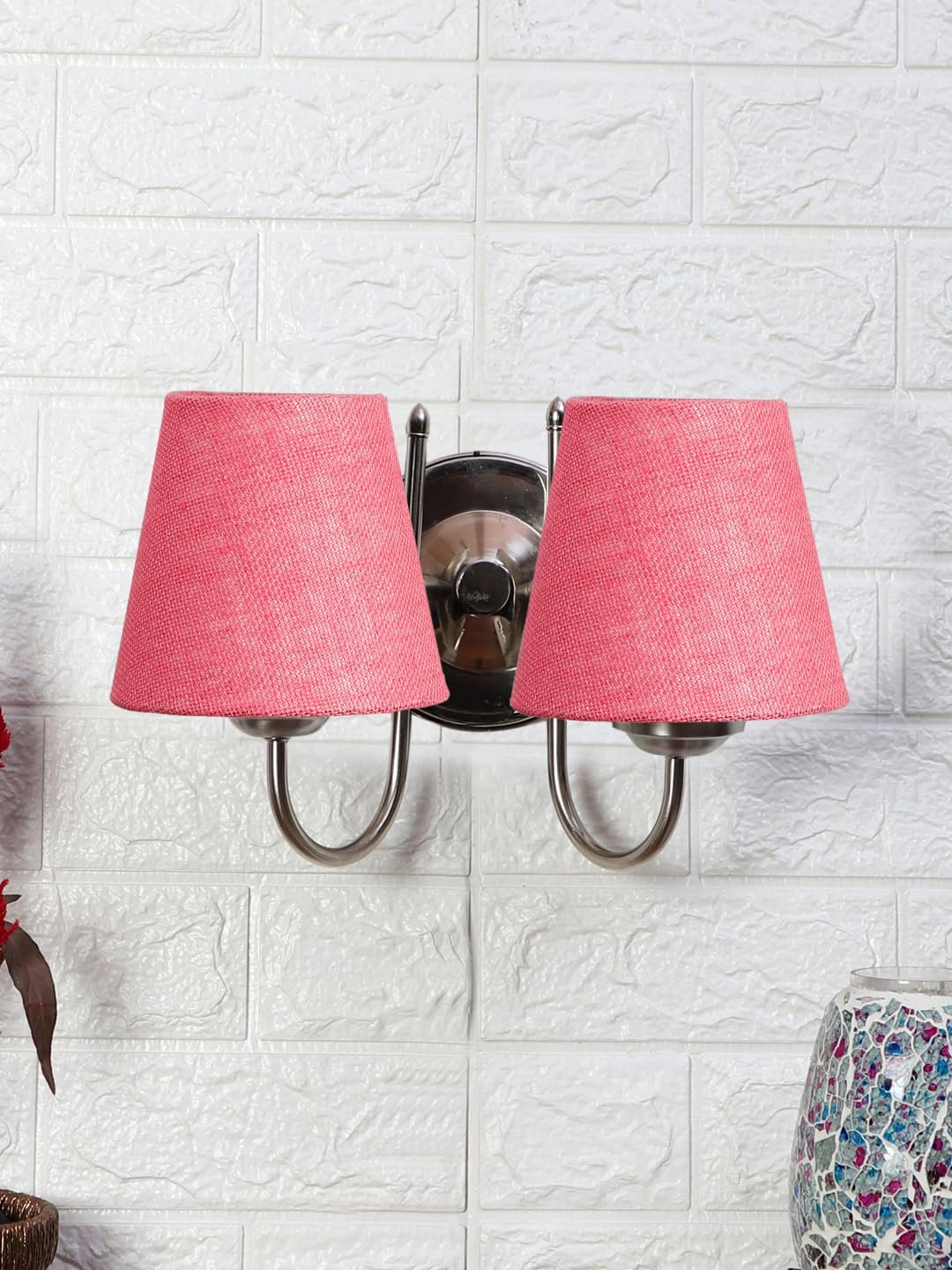 Multicolor Wall Lamp | Elegant Steel & Fabric Design | Stylish Ambient Light for Home, Office, Living Room, Bedroom, Hallway | Modern Decorative Wall Sconce - Model DTG40