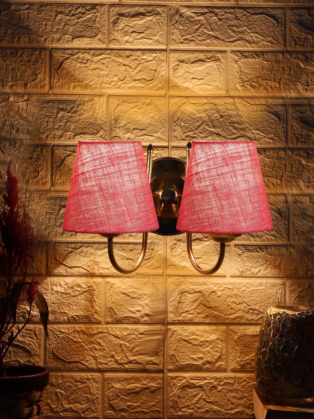 Multicolor Wall Lamp | Elegant Steel & Fabric Design | Stylish Ambient Light for Home, Office, Living Room, Bedroom, Hallway | Modern Decorative Wall Sconce - Model DTG40