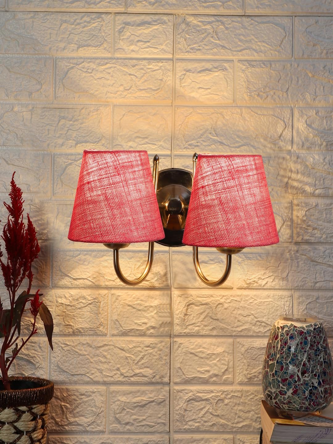 Multicolor Wall Lamp | Elegant Steel & Fabric Design | Stylish Ambient Light for Home, Office, Living Room, Bedroom, Hallway | Modern Decorative Wall Sconce - Model DTG40