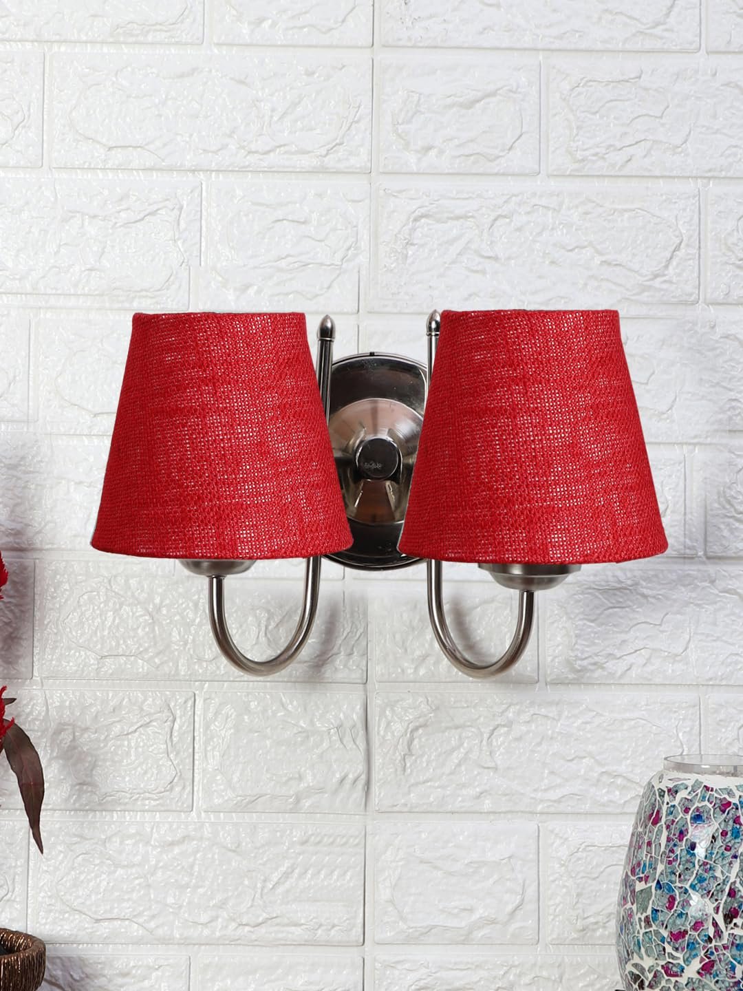 Multicolor Wall Lamp | Elegant Steel & Fabric Design | Stylish Ambient Light for Home, Office, Living Room, Bedroom, Hallway | Modern Decorative Wall Sconce - Model DTG41