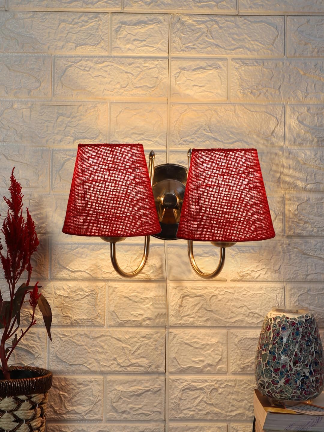 Multicolor Wall Lamp | Elegant Steel & Fabric Design | Stylish Ambient Light for Home, Office, Living Room, Bedroom, Hallway | Modern Decorative Wall Sconce - Model DTG41