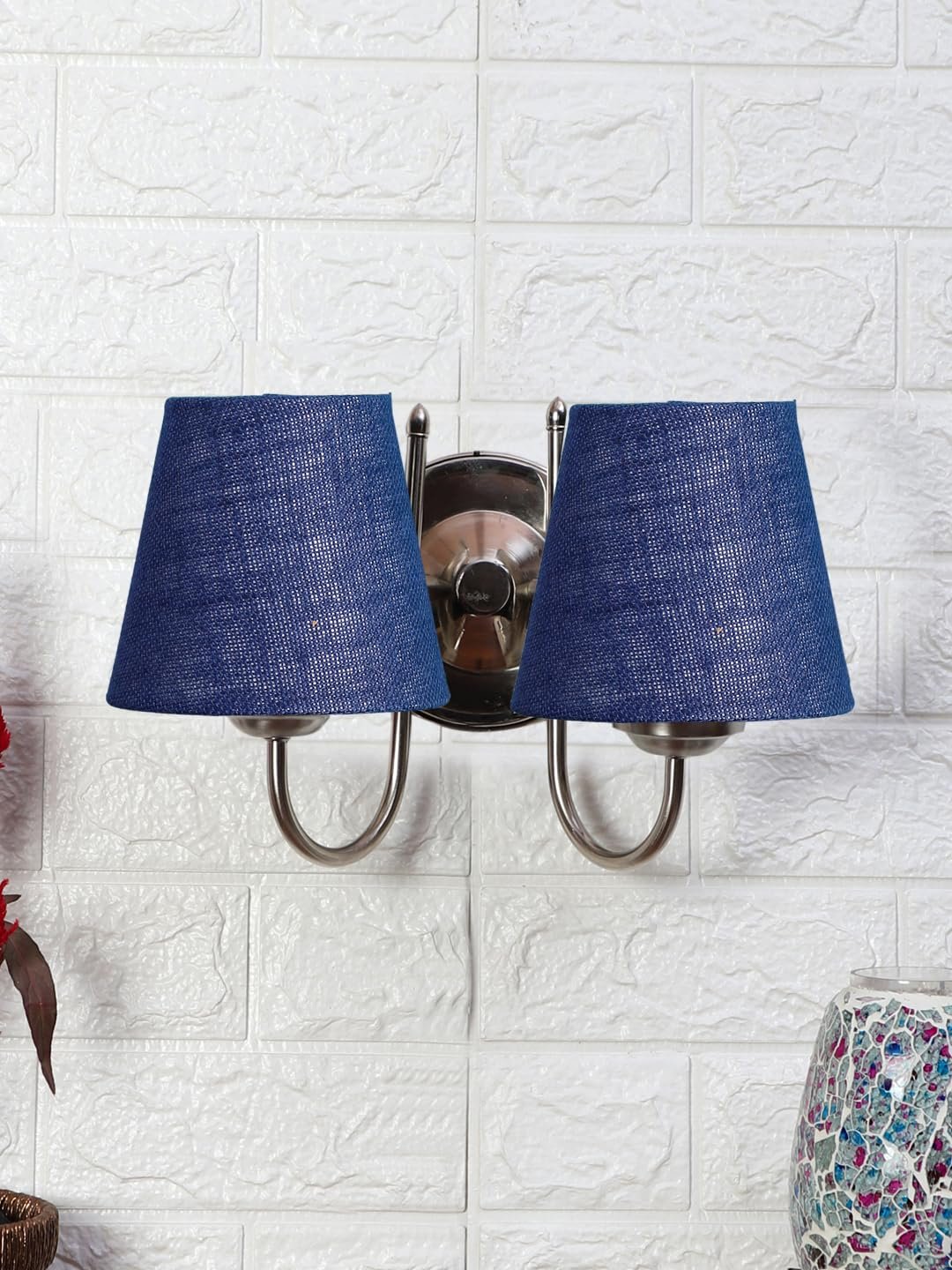 Multicolor Wall Lamp | Elegant Steel & Fabric Design | Stylish Ambient Light for Home, Office, Living Room, Bedroom, Hallway | Modern Decorative Wall Sconce - Model DTG42