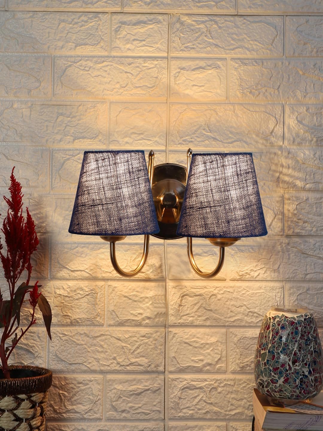 Multicolor Wall Lamp | Elegant Steel & Fabric Design | Stylish Ambient Light for Home, Office, Living Room, Bedroom, Hallway | Modern Decorative Wall Sconce - Model DTG42