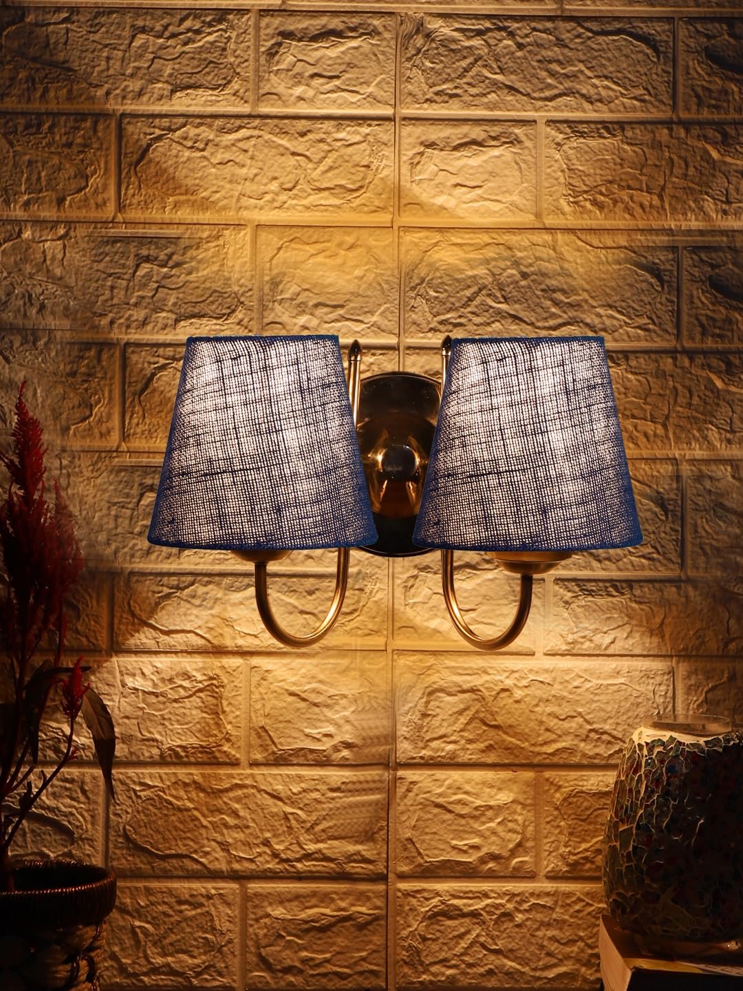 Multicolor Wall Lamp | Elegant Steel & Fabric Design | Stylish Ambient Light for Home, Office, Living Room, Bedroom, Hallway | Modern Decorative Wall Sconce - Model DTG42