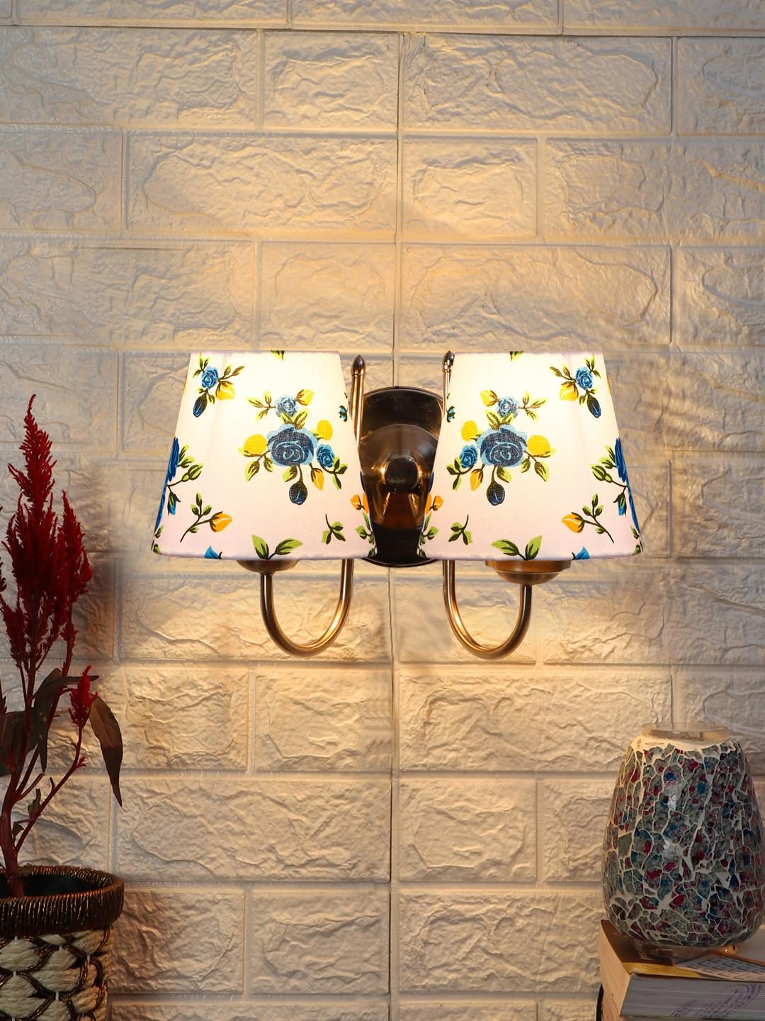 Multicolor Wall Lamp | Elegant Steel & Fabric Design | Stylish Ambient Light for Home, Office, Living Room, Bedroom, Hallway | Modern Decorative Wall Sconce - Model DTG43