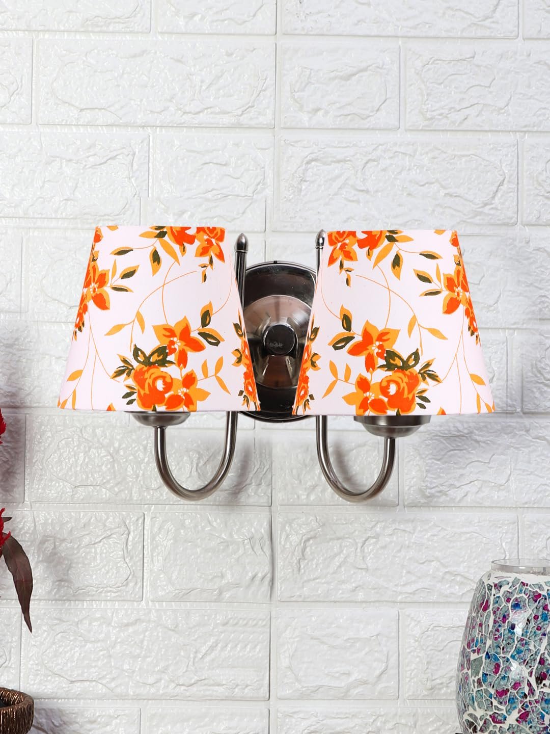 Multicolor Wall Lamp | Elegant Steel & Fabric Design | Stylish Ambient Light for Home, Office, Living Room, Bedroom, Hallway | Modern Decorative Wall Sconce - Model DTG44