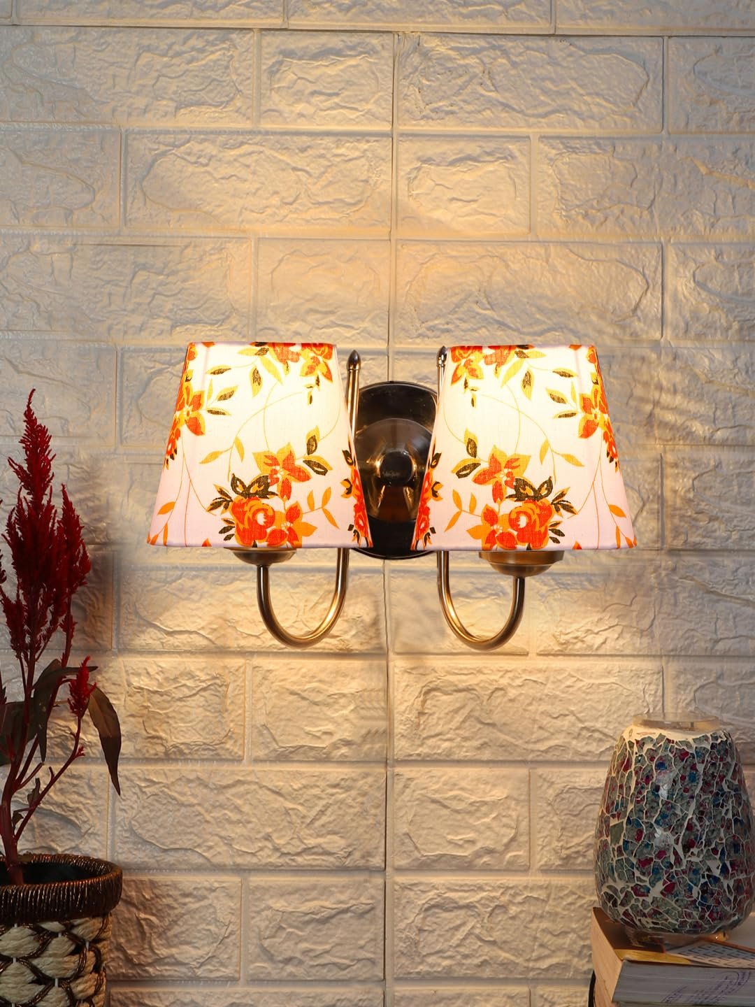 Multicolor Wall Lamp | Elegant Steel & Fabric Design | Stylish Ambient Light for Home, Office, Living Room, Bedroom, Hallway | Modern Decorative Wall Sconce - Model DTG44