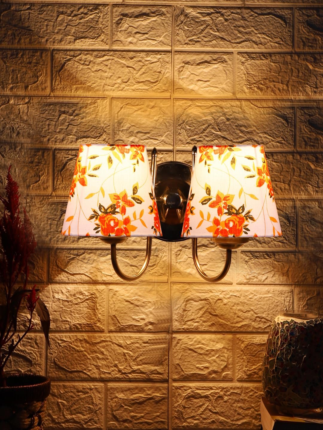 Multicolor Wall Lamp | Elegant Steel & Fabric Design | Stylish Ambient Light for Home, Office, Living Room, Bedroom, Hallway | Modern Decorative Wall Sconce - Model DTG44