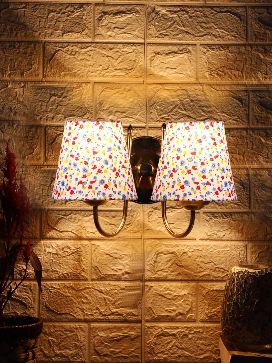 Multicolor Wall Lamp | Elegant Steel & Fabric Design | Stylish Ambient Light for Home, Office, Living Room, Bedroom, Hallway | Modern Decorative Wall Sconce - Model DTG45