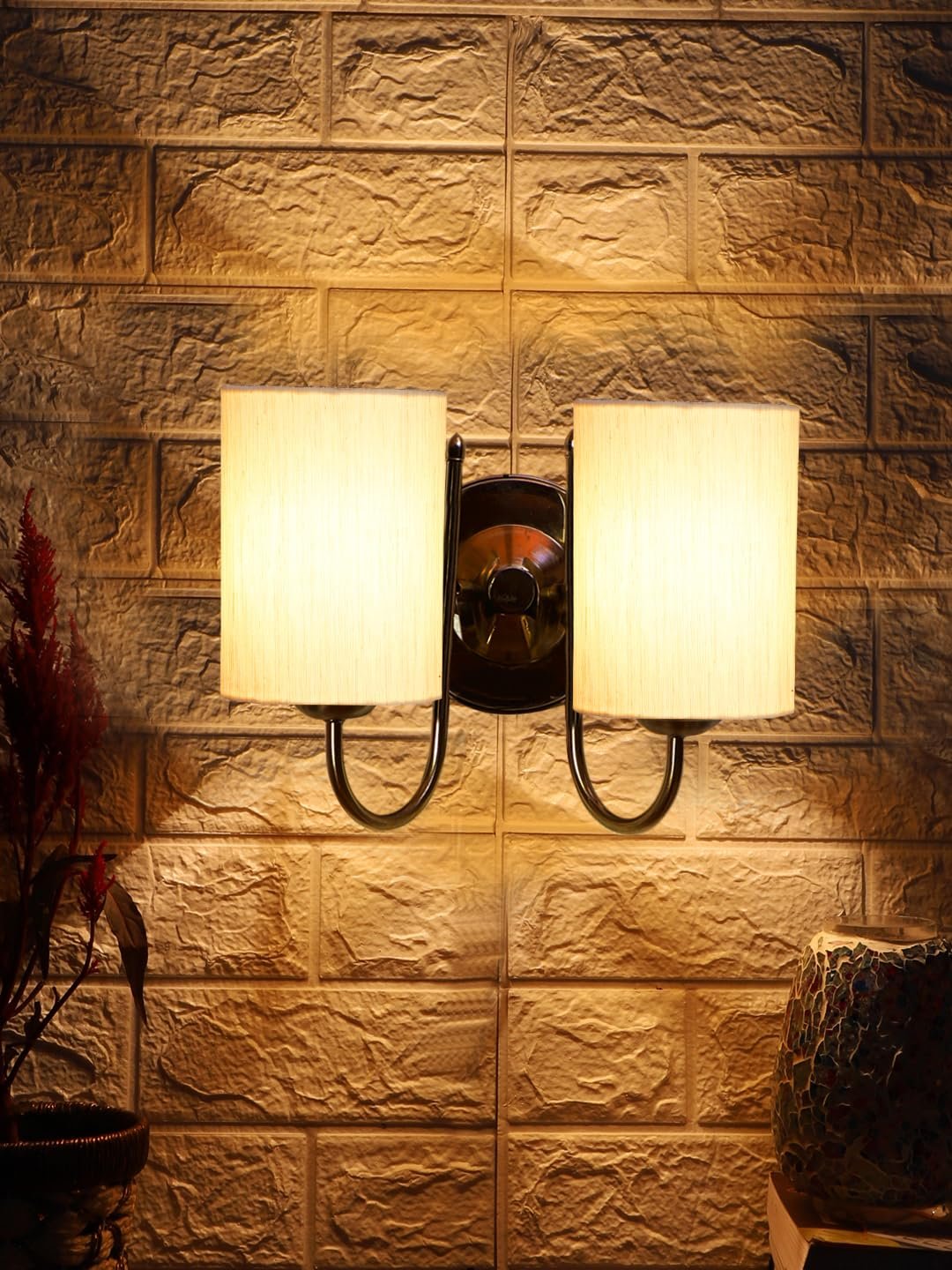 Multicolor Wall Lamp | Elegant Steel & Fabric Design | Stylish Ambient Light for Home, Office, Living Room, Bedroom, Hallway | Modern Decorative Wall Sconce - Model DTG46