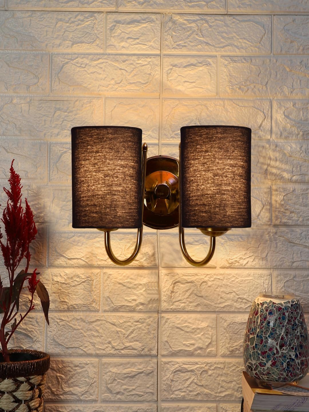 Multicolor Wall Lamp | Elegant Steel & Fabric Design | Stylish Ambient Light for Home, Office, Living Room, Bedroom, Hallway | Modern Decorative Wall Sconce - Model DTG47