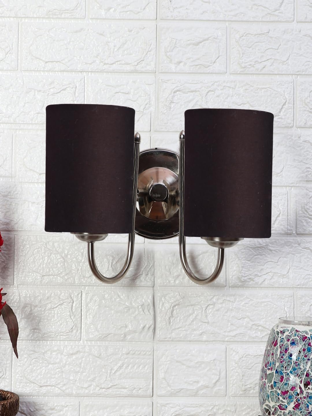 Multicolor Wall Lamp | Elegant Steel & Fabric Design | Stylish Ambient Light for Home, Office, Living Room, Bedroom, Hallway | Modern Decorative Wall Sconce - Model DTG47