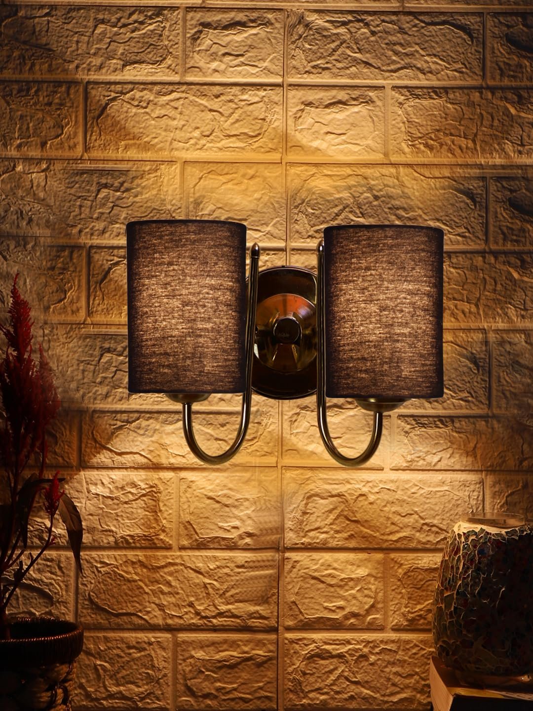 Multicolor Wall Lamp | Elegant Steel & Fabric Design | Stylish Ambient Light for Home, Office, Living Room, Bedroom, Hallway | Modern Decorative Wall Sconce - Model DTG47