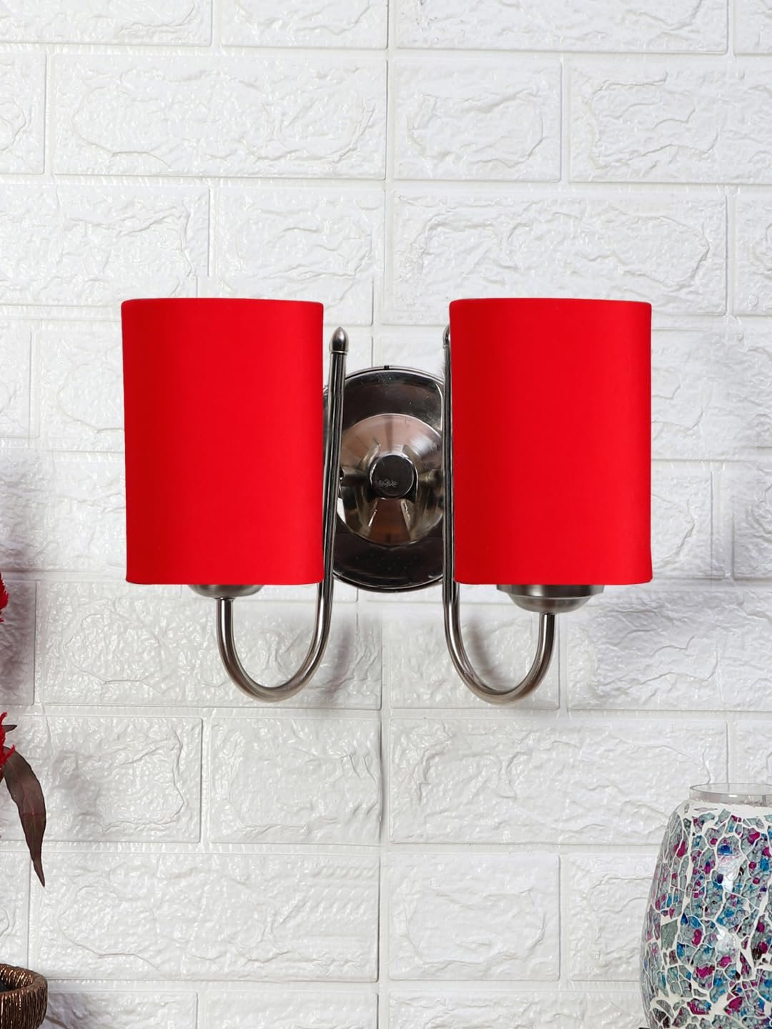 Multicolor Wall Lamp | Elegant Steel & Fabric Design | Stylish Ambient Light for Home, Office, Living Room, Bedroom, Hallway | Modern Decorative Wall Sconce - Model DTG48