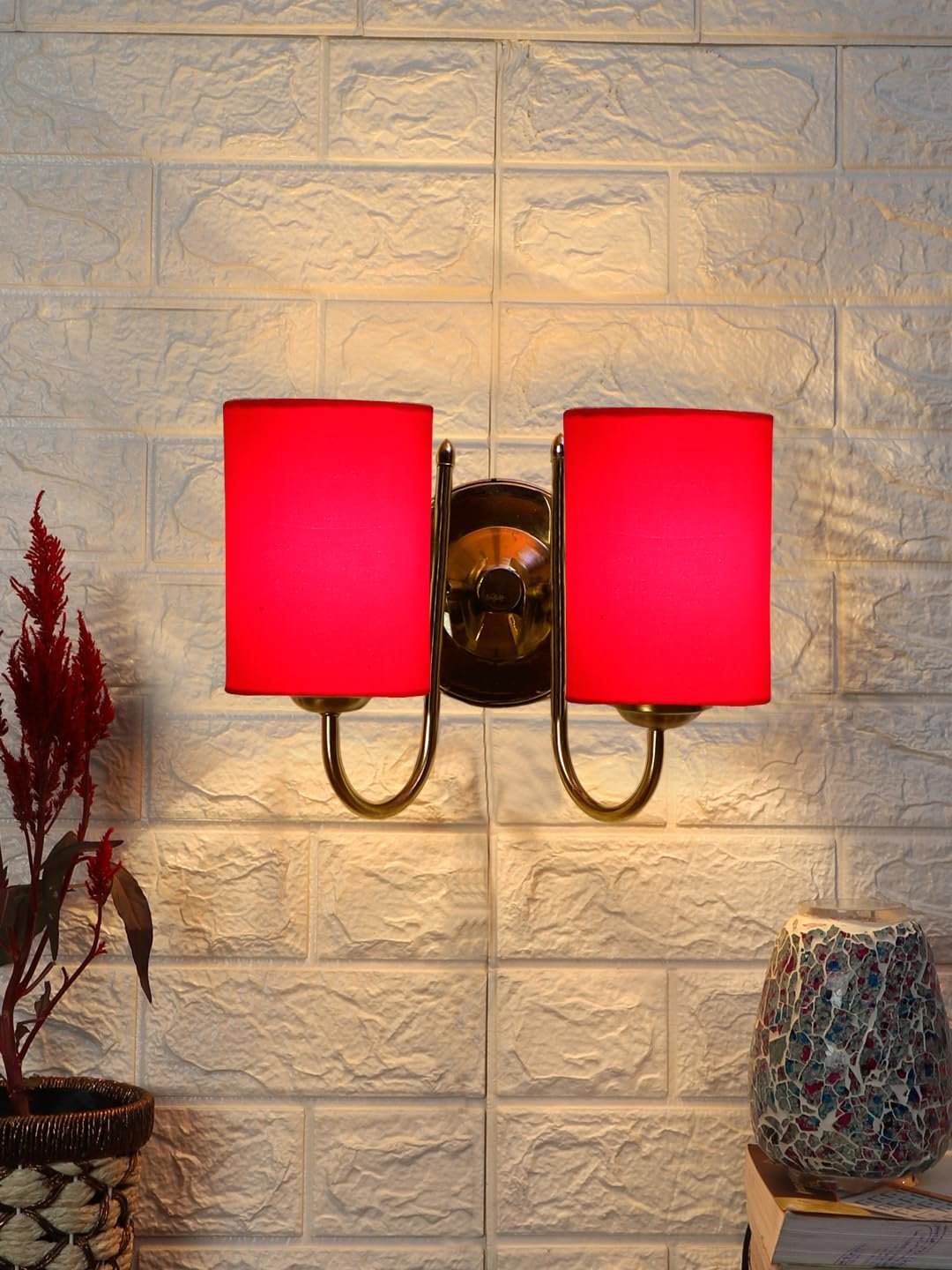 Multicolor Wall Lamp | Elegant Steel & Fabric Design | Stylish Ambient Light for Home, Office, Living Room, Bedroom, Hallway | Modern Decorative Wall Sconce - Model DTG48