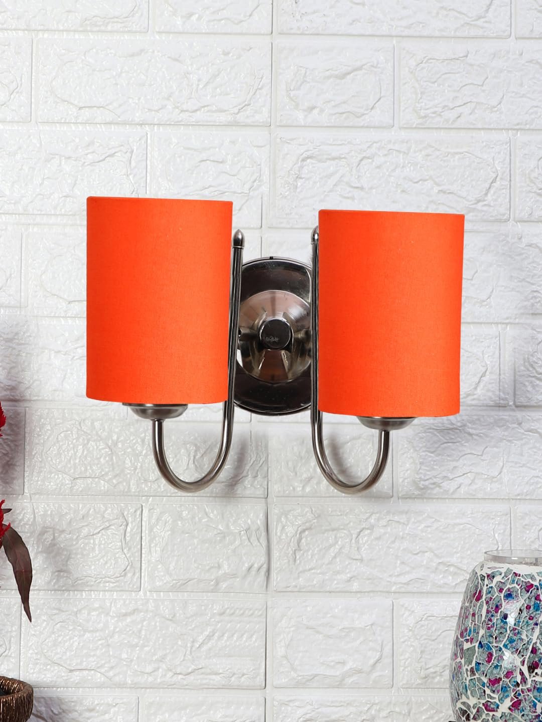 Multicolor Wall Lamp | Elegant Steel & Fabric Design | Stylish Ambient Light for Home, Office, Living Room, Bedroom, Hallway | Modern Decorative Wall Sconce - Model DTG49