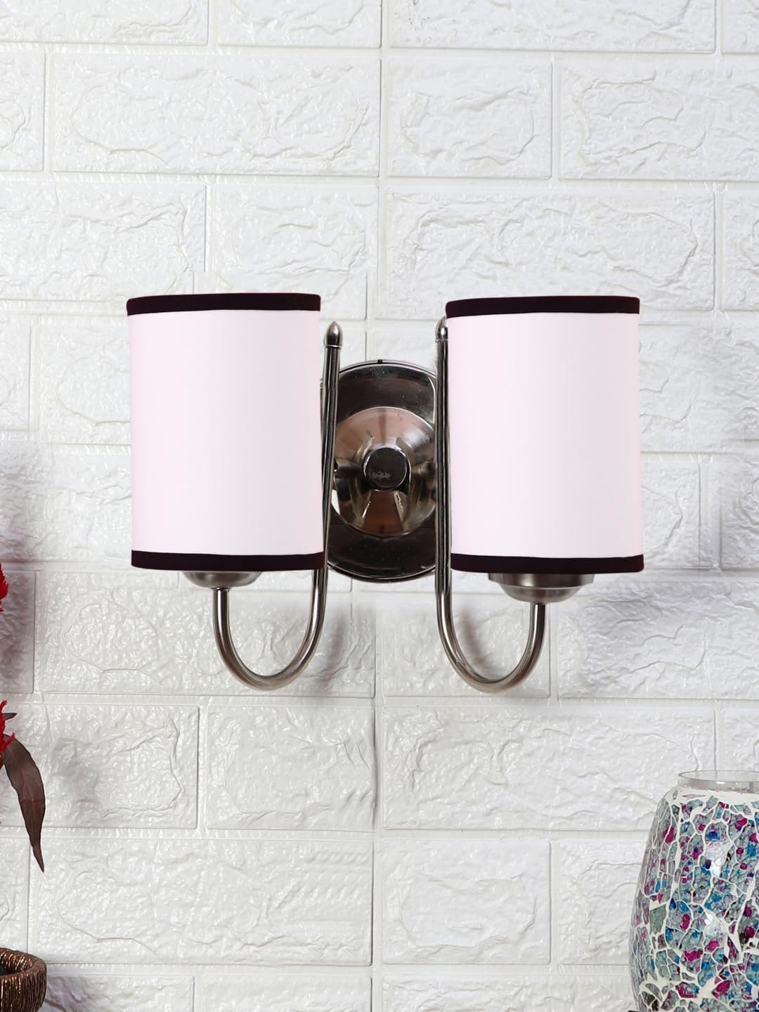 Multicolor Wall Lamp | Elegant Steel & Fabric Design | Stylish Ambient Light for Home, Office, Living Room, Bedroom, Hallway | Modern Decorative Wall Sconce - Model DTG52