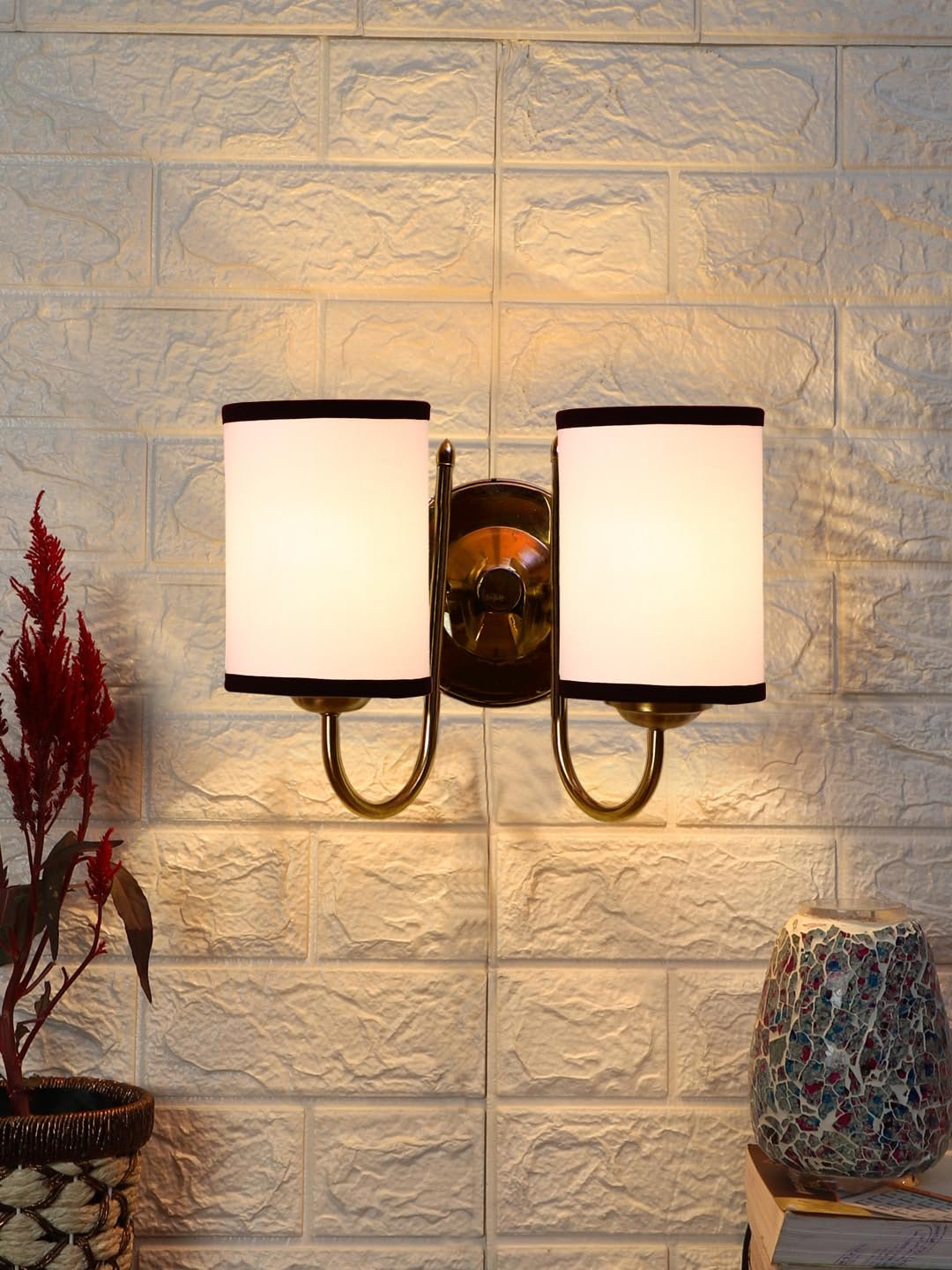 Multicolor Wall Lamp | Elegant Steel & Fabric Design | Stylish Ambient Light for Home, Office, Living Room, Bedroom, Hallway | Modern Decorative Wall Sconce - Model DTG52