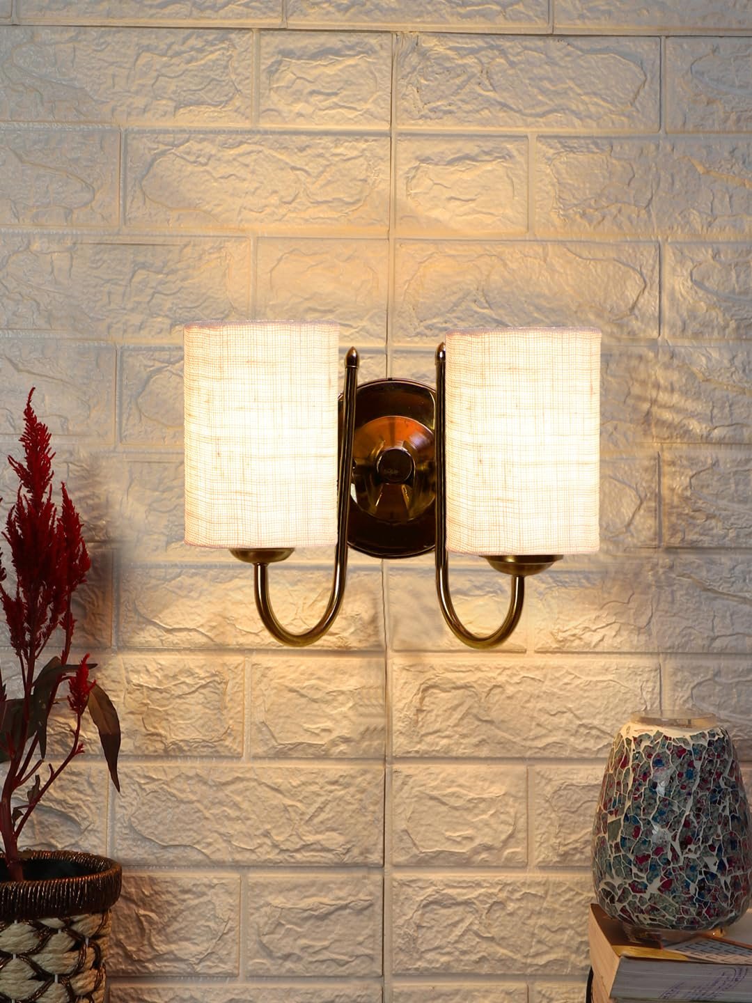 Multicolor Wall Lamp | Elegant Steel & Fabric Design | Stylish Ambient Light for Home, Office, Living Room, Bedroom, Hallway | Modern Decorative Wall Sconce - Model DTG54