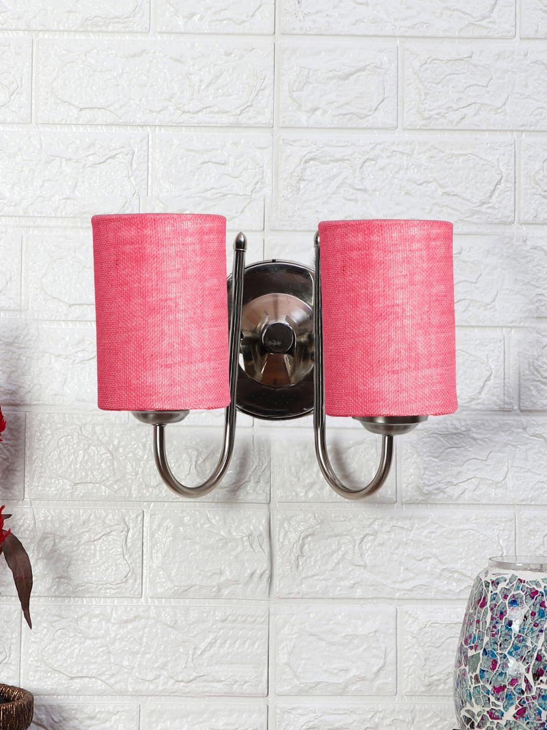 Multicolor Wall Lamp | Elegant Steel & Fabric Design | Stylish Ambient Light for Home, Office, Living Room, Bedroom, Hallway | Modern Decorative Wall Sconce - Model DTG55