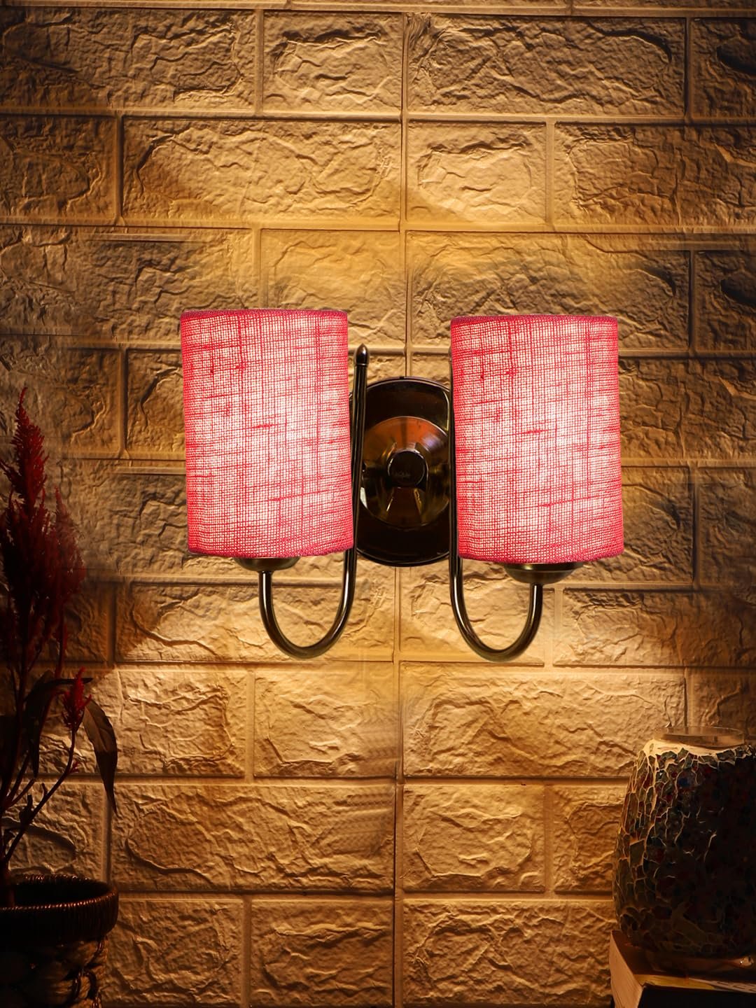 Multicolor Wall Lamp | Elegant Steel & Fabric Design | Stylish Ambient Light for Home, Office, Living Room, Bedroom, Hallway | Modern Decorative Wall Sconce - Model DTG55