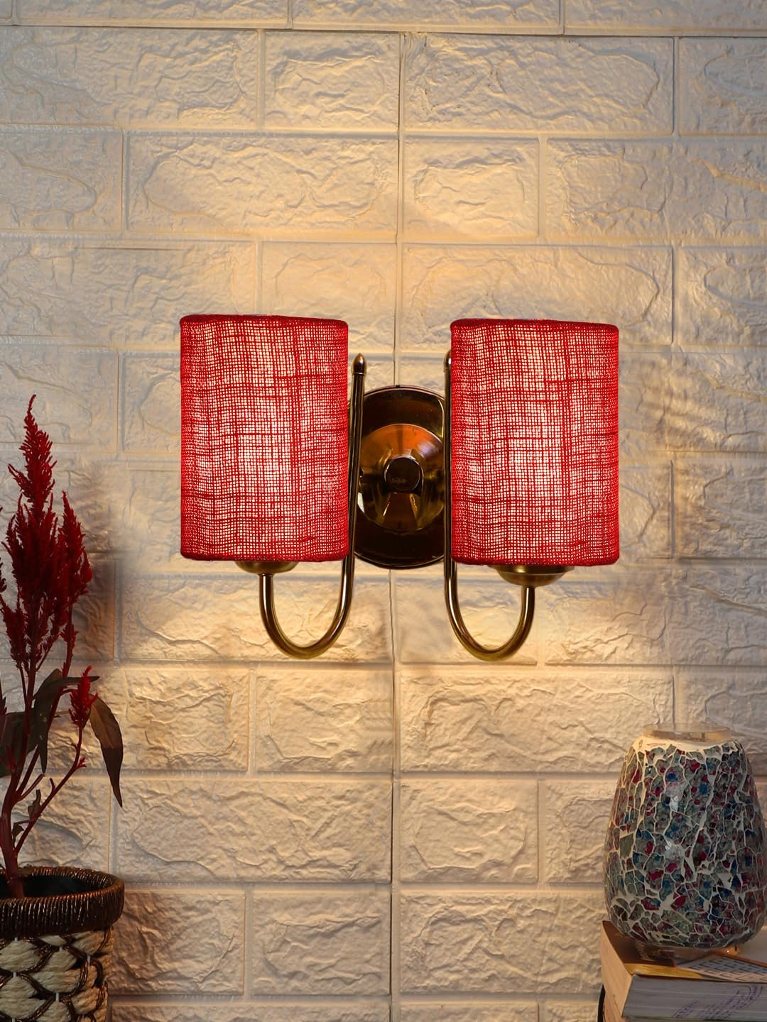 Multicolor Wall Lamp | Elegant Steel & Fabric Design | Stylish Ambient Light for Home, Office, Living Room, Bedroom, Hallway | Modern Decorative Wall Sconce - Model DTG56