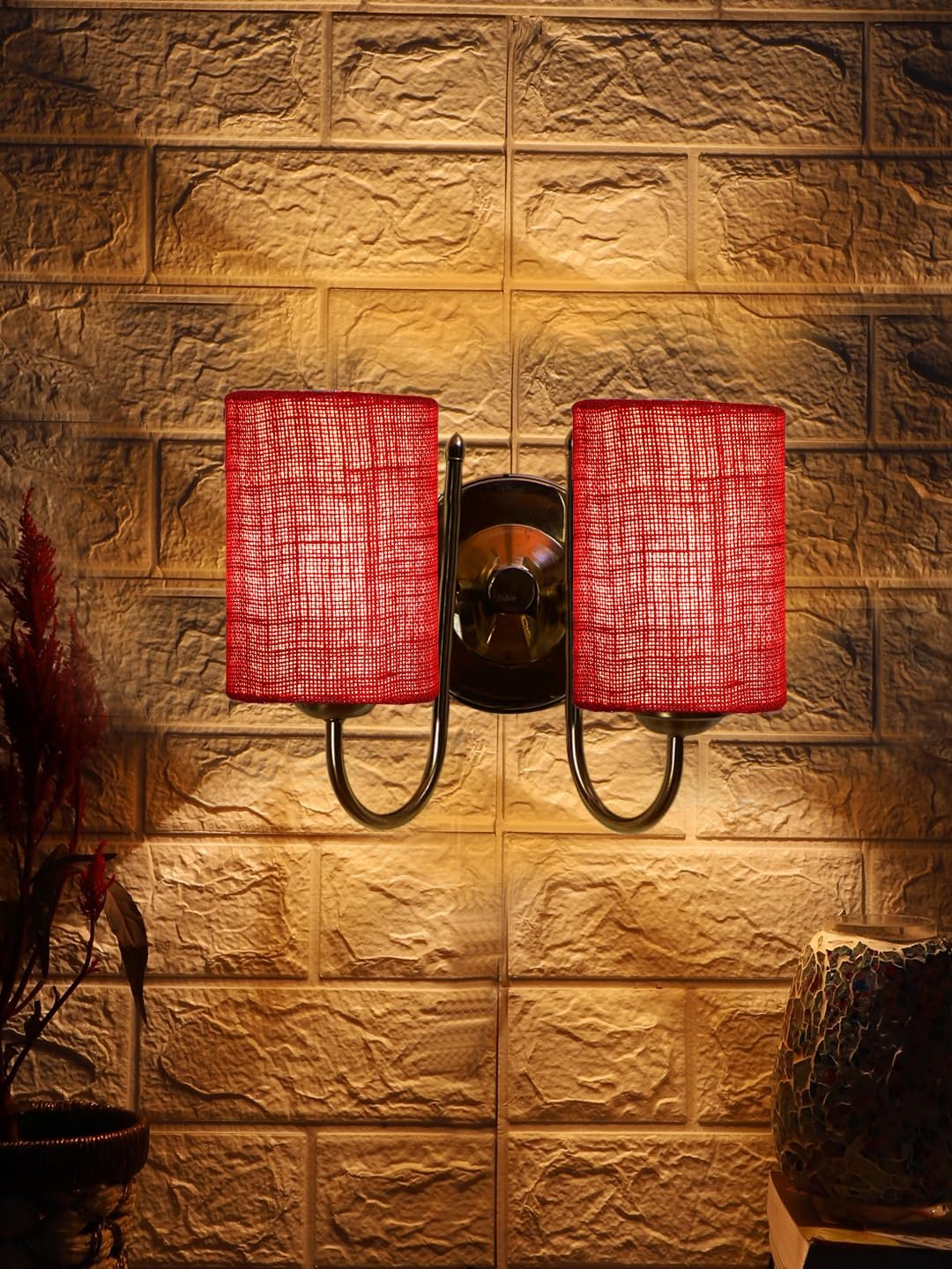 Multicolor Wall Lamp | Elegant Steel & Fabric Design | Stylish Ambient Light for Home, Office, Living Room, Bedroom, Hallway | Modern Decorative Wall Sconce - Model DTG56