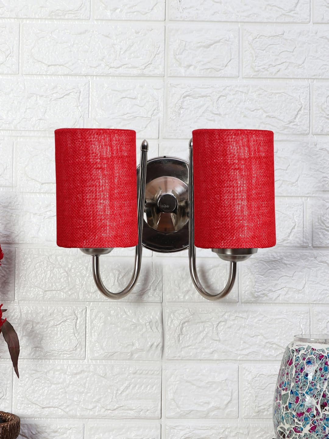 Multicolor Wall Lamp | Elegant Steel & Fabric Design | Stylish Ambient Light for Home, Office, Living Room, Bedroom, Hallway | Modern Decorative Wall Sconce - Model DTG56