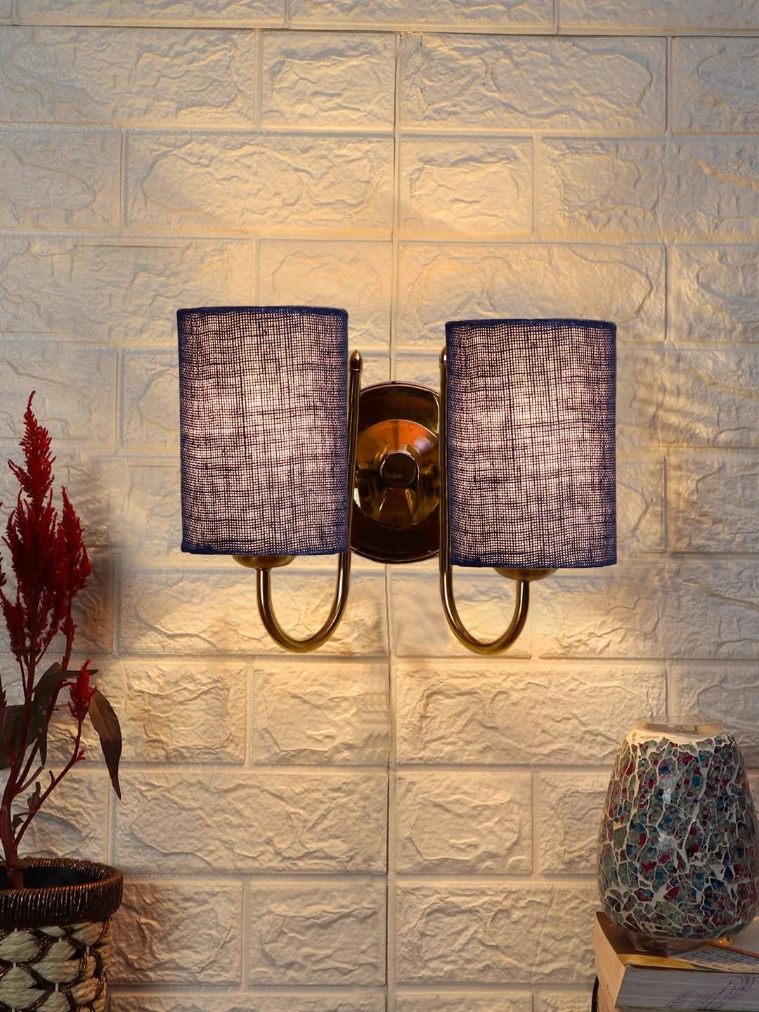 Multicolor Wall Lamp | Elegant Steel & Fabric Design | Stylish Ambient Light for Home, Office, Living Room, Bedroom, Hallway | Modern Decorative Wall Sconce - Model DTG57