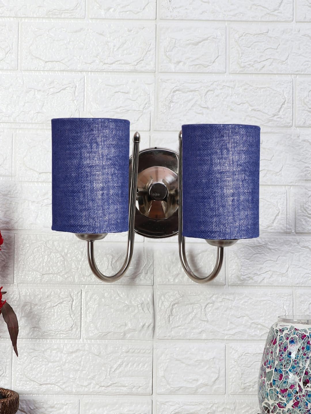 Multicolor Wall Lamp | Elegant Steel & Fabric Design | Stylish Ambient Light for Home, Office, Living Room, Bedroom, Hallway | Modern Decorative Wall Sconce - Model DTG57