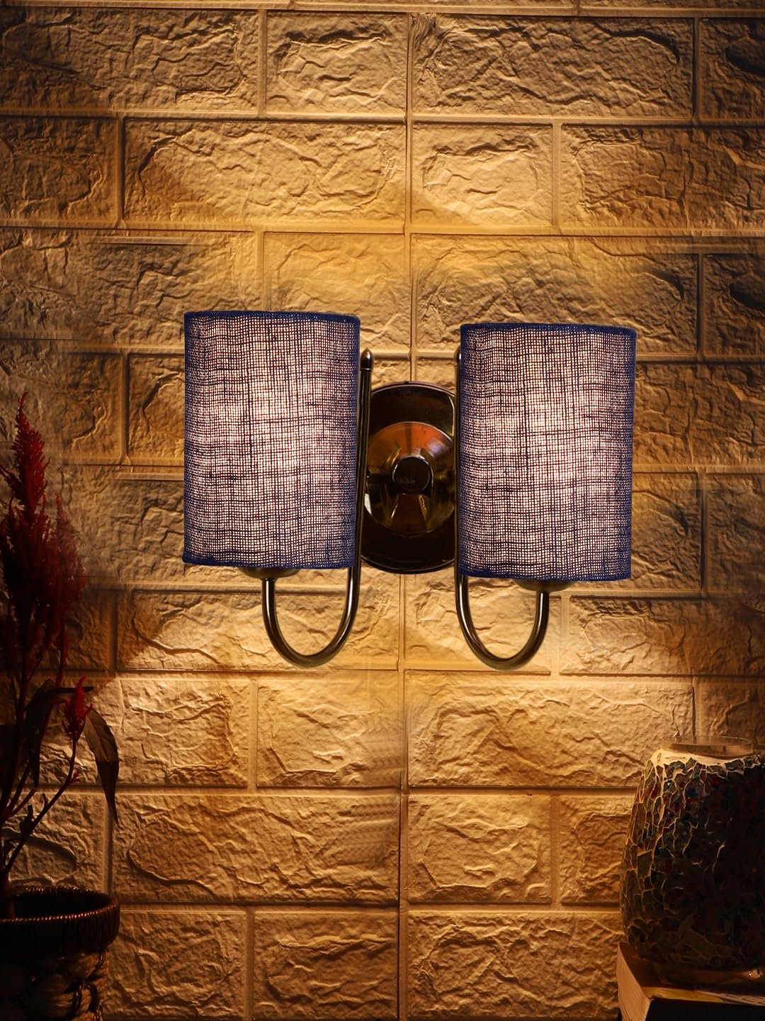 Multicolor Wall Lamp | Elegant Steel & Fabric Design | Stylish Ambient Light for Home, Office, Living Room, Bedroom, Hallway | Modern Decorative Wall Sconce - Model DTG57