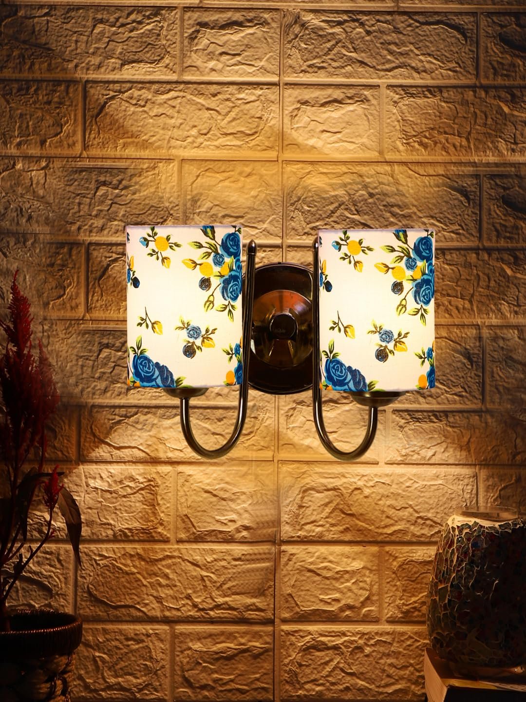 Multicolor Wall Lamp | Elegant Steel & Fabric Design | Stylish Ambient Light for Home, Office, Living Room, Bedroom, Hallway | Modern Decorative Wall Sconce - Model DTG58