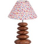 Premium Glass Table Lamp | Decorative Wooden Base Light for Bedroom & Living Room | Perfect Home Accent | Available in Patterns