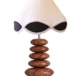 Luxurious Glass Table Lamp | Handcrafted Night Light with Wooden Base | Perfect for Modern & Classic D�cor | Bedroom, Living Room, & Home Lighting � Multicolor