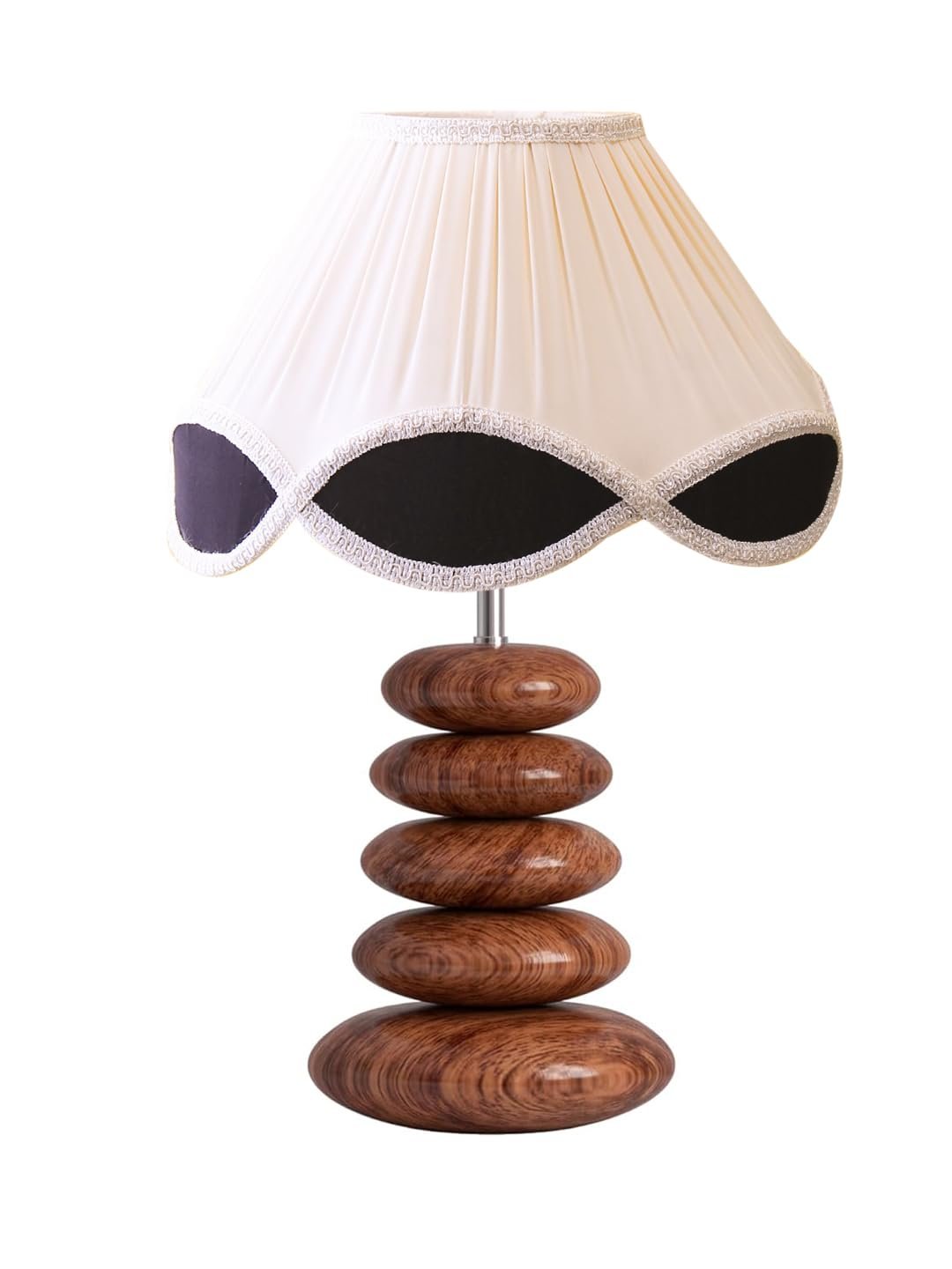 Luxurious Glass Table Lamp | Handcrafted Night Light with Wooden Base | Perfect for Modern & Classic D�cor | Bedroom, Living Room, & Home Lighting � Multicolor