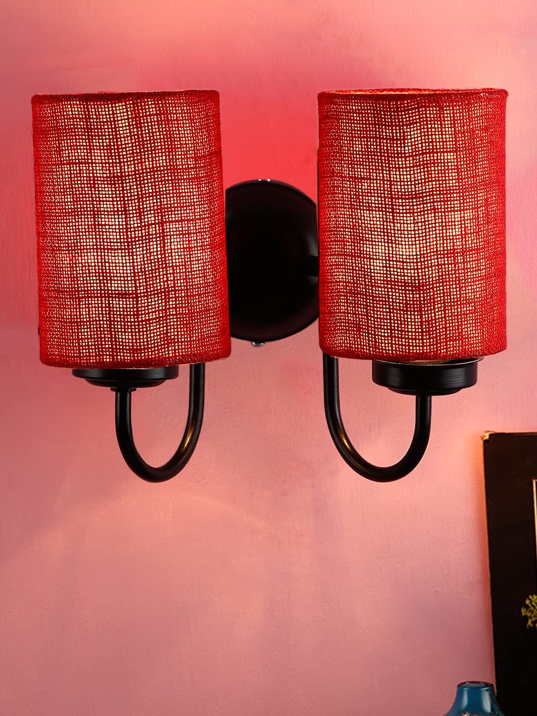 Multicolor Wall Lamp | Elegant Jute Material | Stylish Ambient Light for Home, Office, Living Room, Bedroom, Hallway | Modern Decorative Wall Sconce - Model DV56