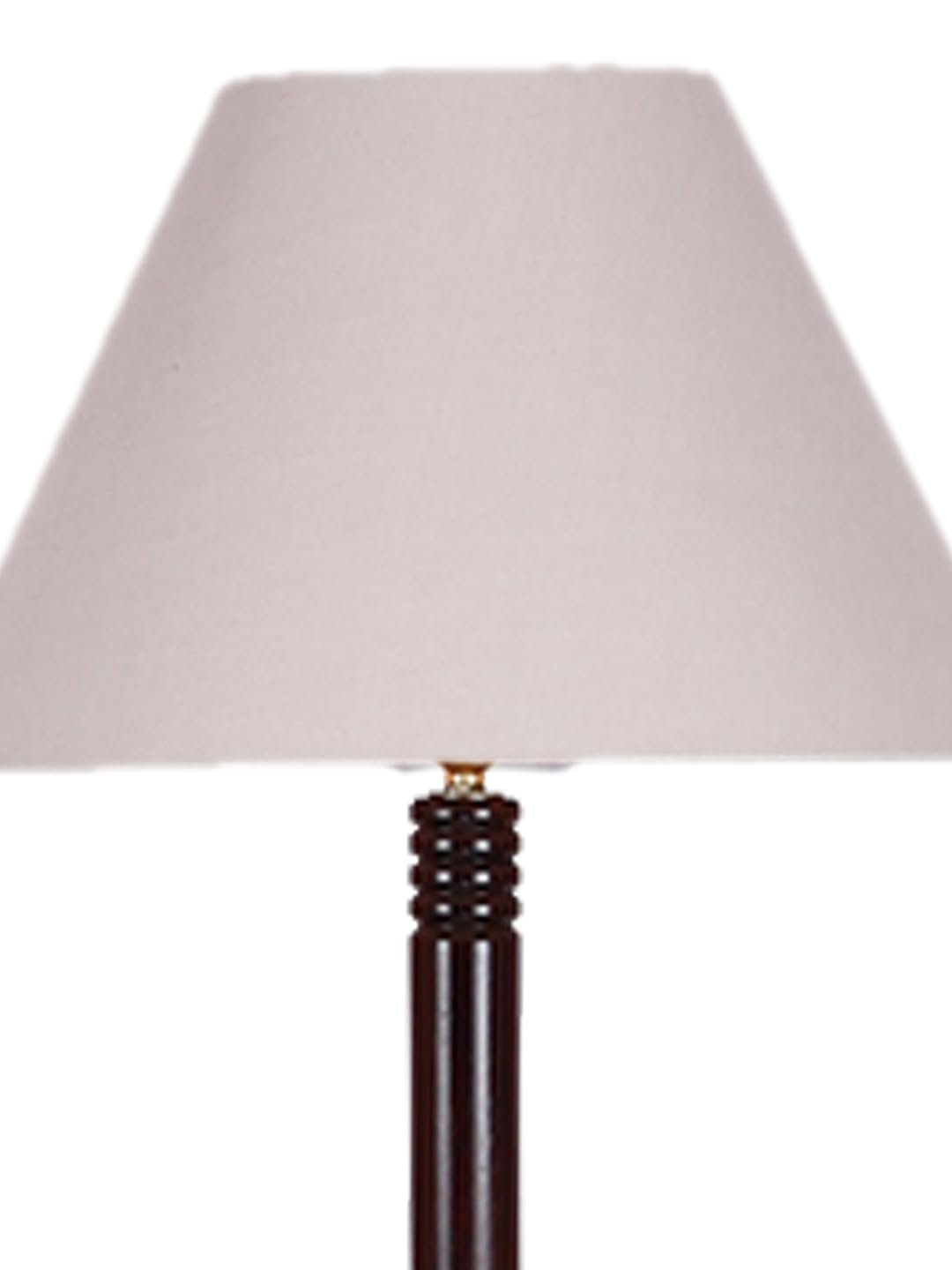 Grey Cotton Conical Wooden Floor Lamp -25-(14x55.75inches) -Tripod Brown