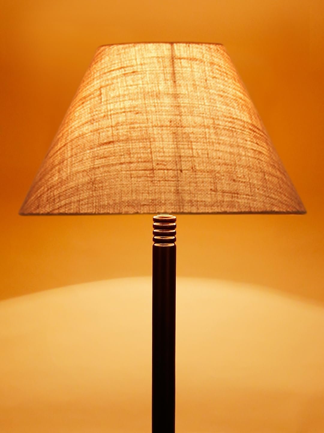 Beige Jute Conical Wooden Floor Lamp -27-(14x55.75inches) -Tripod Brown