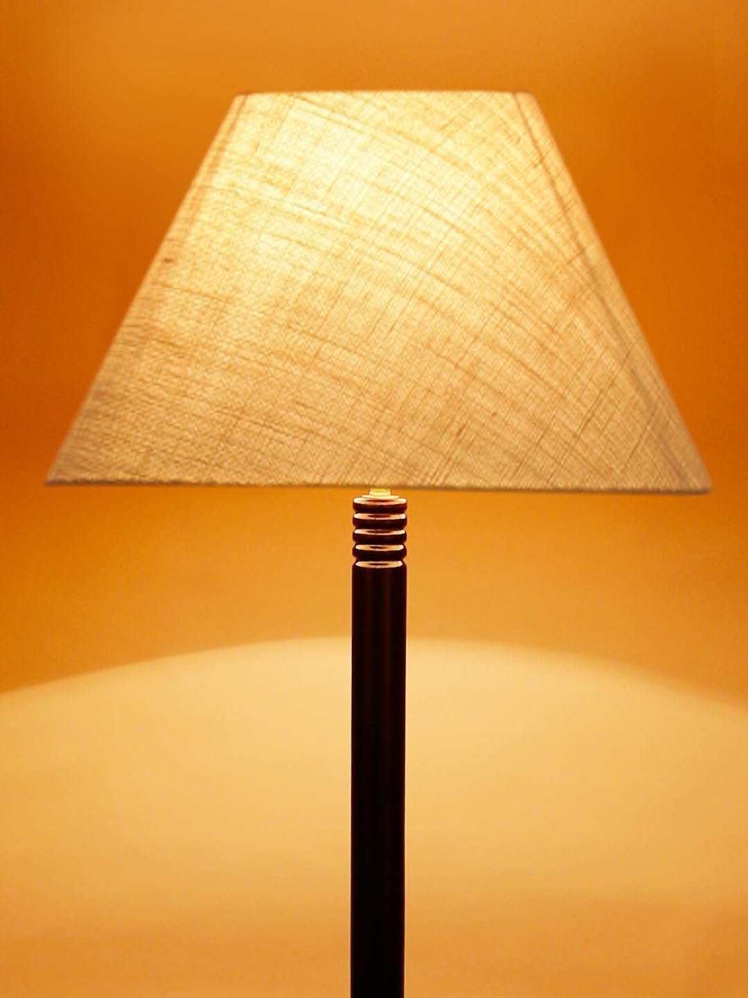 White Jute Conical Wooden Floor Lamp -28-(14x55.75inches) -Tripod Brown