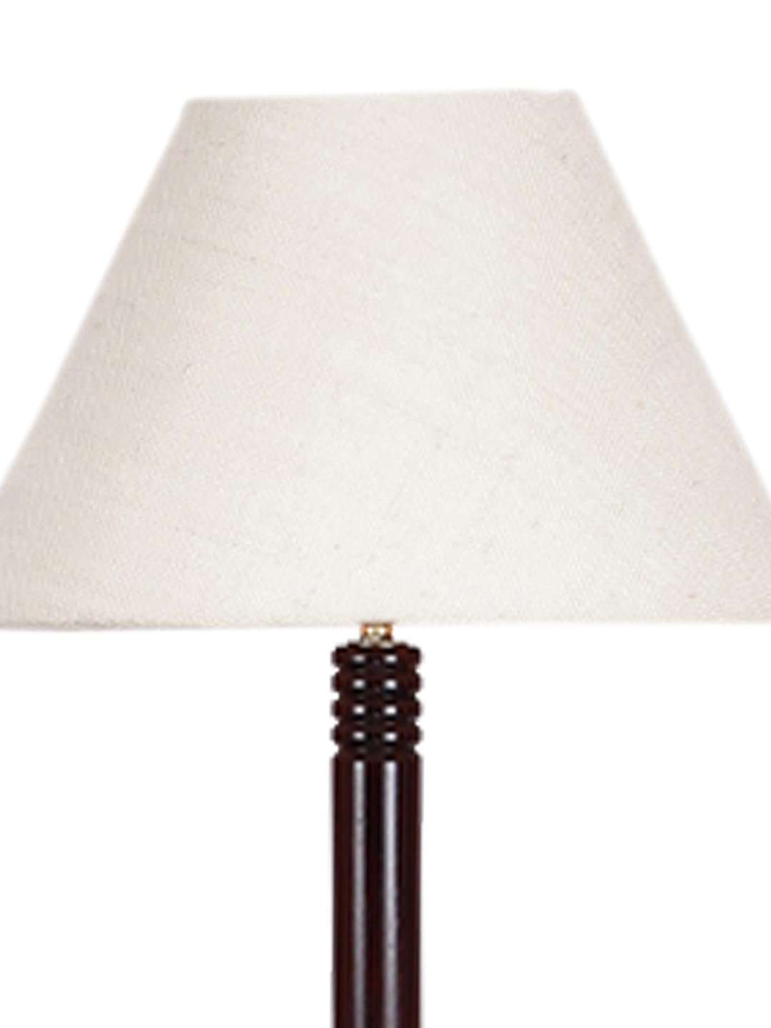 White Jute Conical Wooden Floor Lamp -28-(14x55.75inches) -Tripod Brown