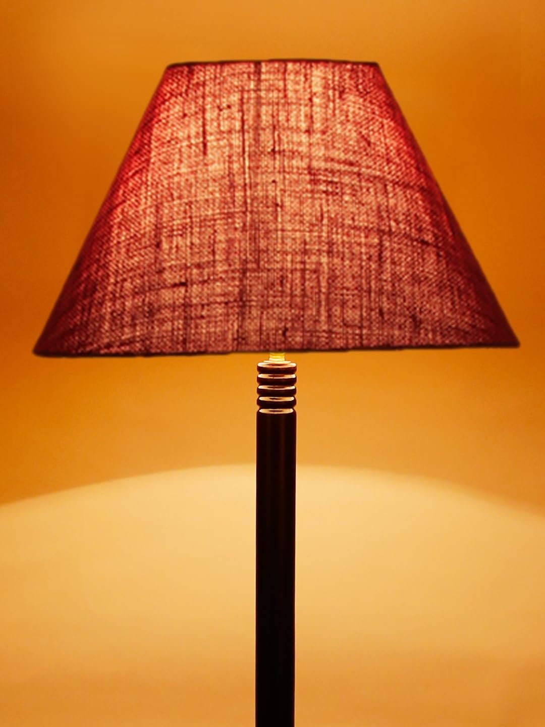 Maroon Jute Conical Wooden Floor Lamp -30-(14x55.75inches) -Tripod Brown