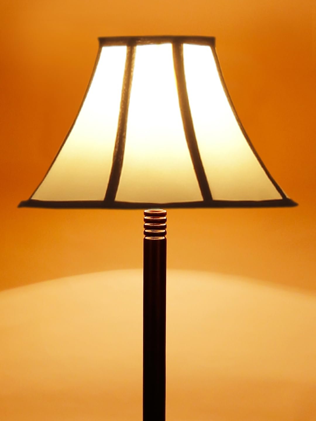 Multiclored Cotton Wooden Floor Lamp -39-(12x54.8inches) -Tripod Brown
