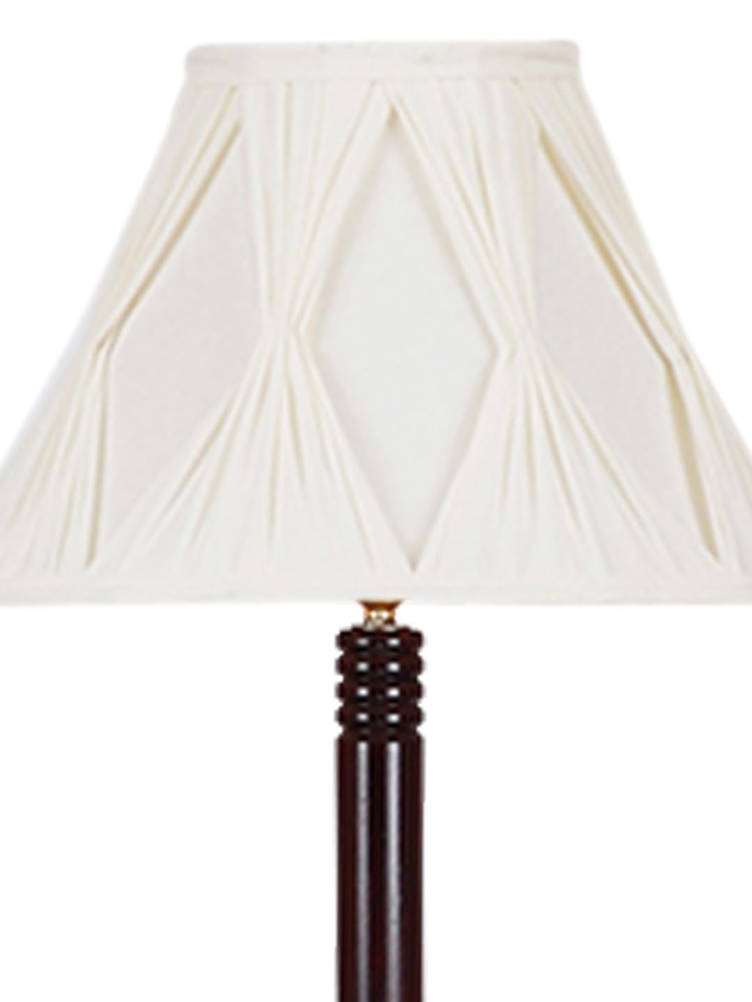 Vintage Cotton Curtain Pleated Shade Wood Floor Lamp -40(12x54.8inches)-Tripod Brown