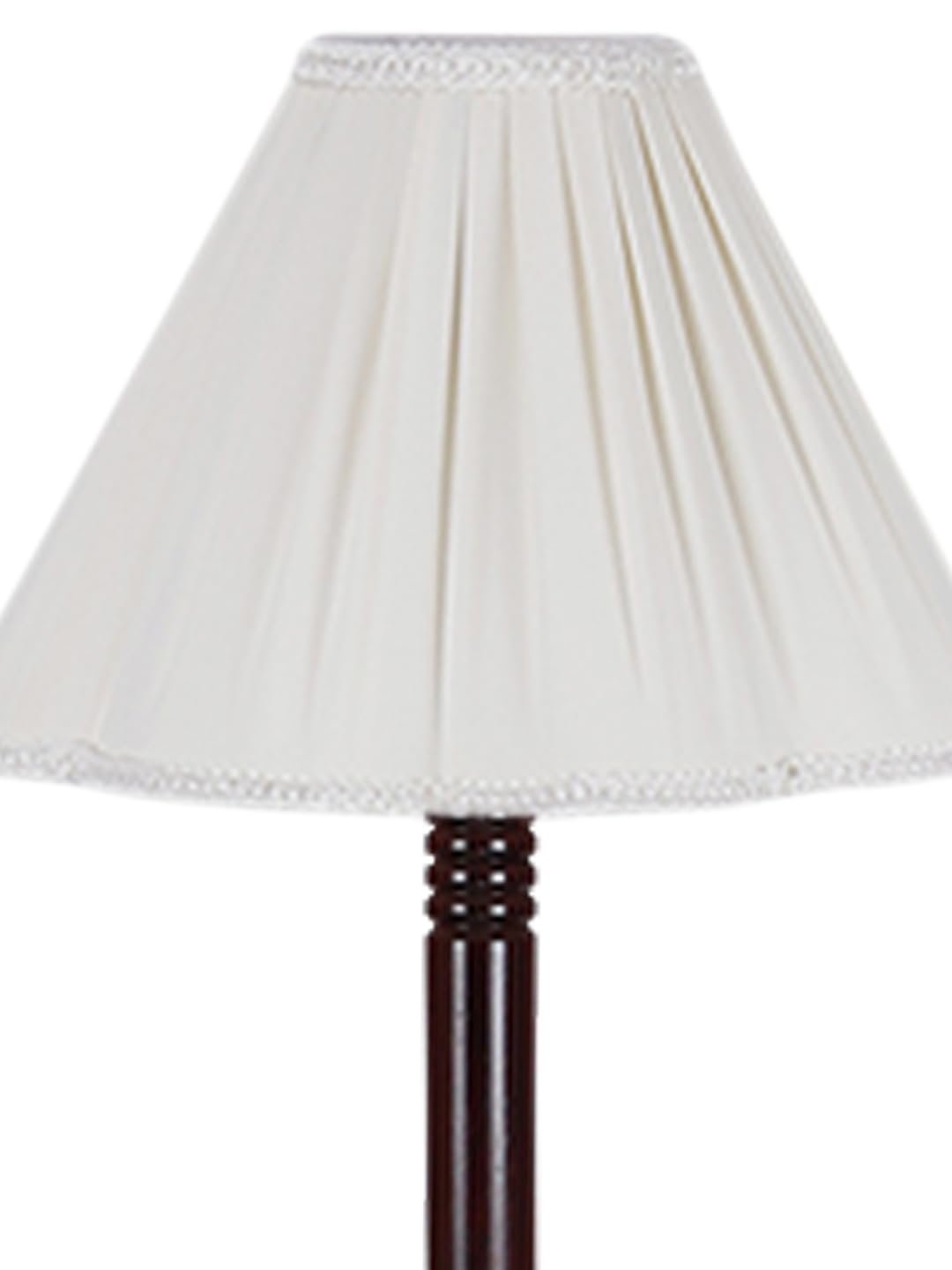 Vintage Cotton Shade Wood Floor Lamp -44-(12x53.75inches-Tripod Brown