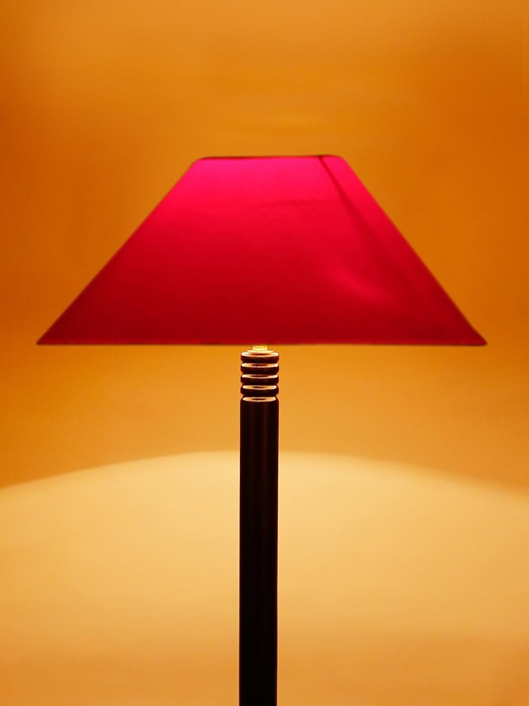Red Cotton Coolie Floor Lamp -47 (13x53.75 inches)-Tripod Brown