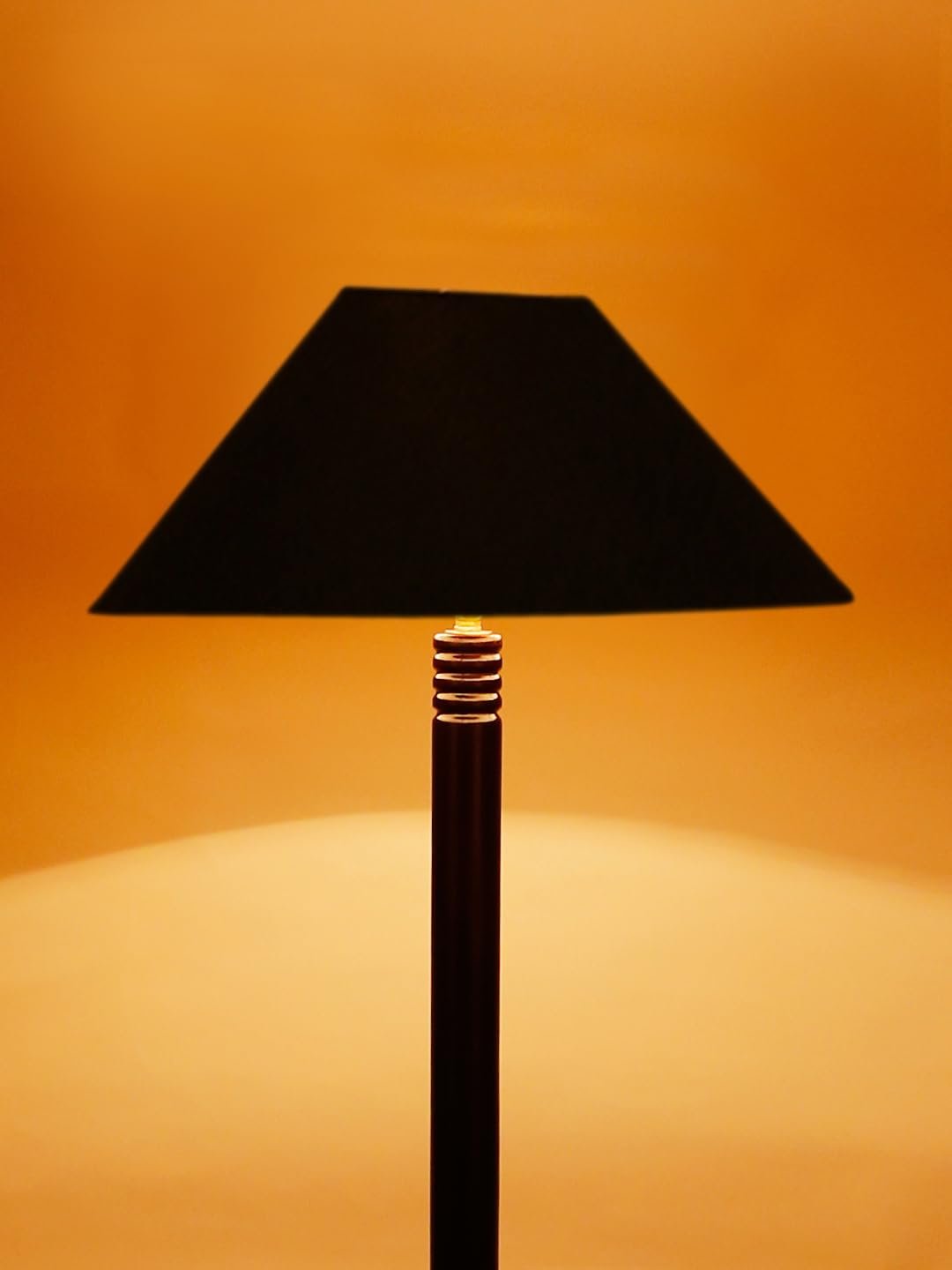 Black Cotton Coolie Floor Lamp -48(13x53.75 inches)-Tripod Brown