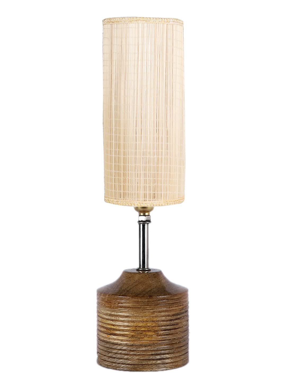 Wood Table lamp with Bamboo Shade(19)