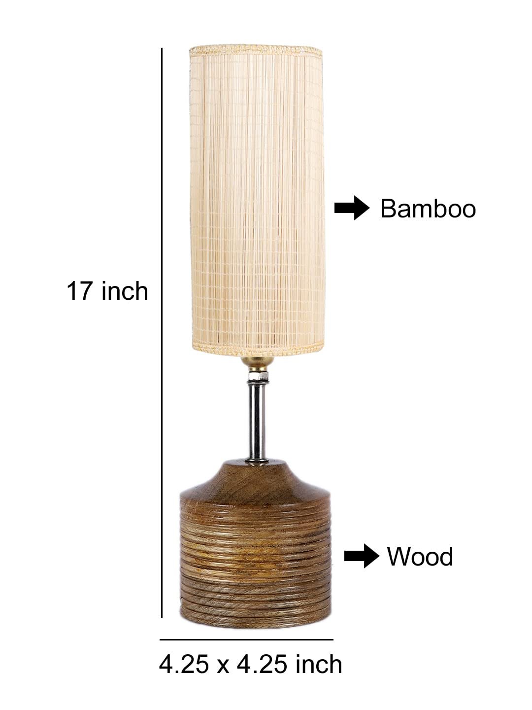 Wood Table lamp with Bamboo Shade(19)