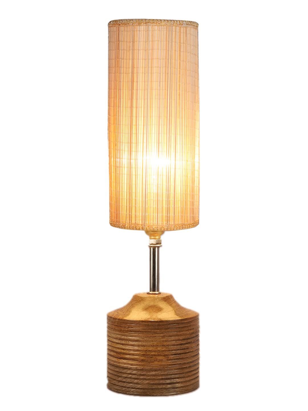 Wood Table lamp with Bamboo Shade(19)