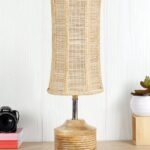 Wood Table lamp with Bamboo Shade(21)